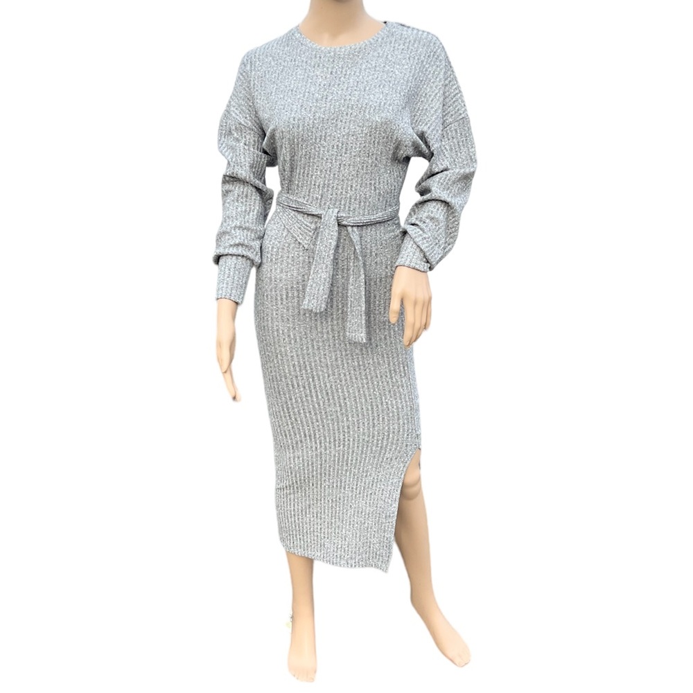 - Topshop Sz 2 Heather Gray Ribbed Knit Sweater Dress! NEW!